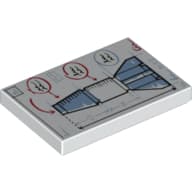 Tile 2 x 3 with Rocket Blueprint Print