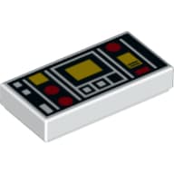 Tile 1 x 2 with Red and Yellow Control Panel Print (Reissue)