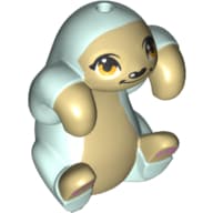 Animal, Sloth with Tan Belly, Bright Light Yellow Eyes, Smile print