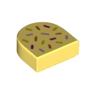 Tile 1 x 1 Half Circle with Sprinkles print