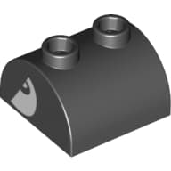 Brick Curved 2 x 2, Two Top Studs with Bullet Bill Face Print