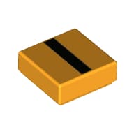 Tile 1 x 1 with Black Line print