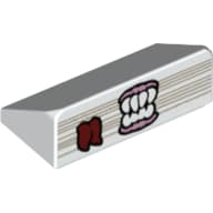 Slope 30° 1 x 2 x 2/3 with Bookmark, Teeth with Gums print