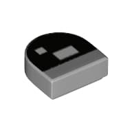 Tile 1 x 1 Half Circle with Brickheadz Eye print