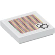 Tile 2 x 2 with Blooper and Barcode Print (Sticker)