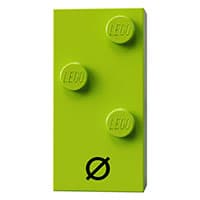 Braille Brick 2 x 4 with 3 Studs ⠪ and 'Ø' print
