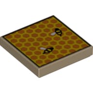 Tile 2 x 2 with Honeycomb with Two Bees (Beehive) Print
