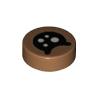 Tile Round 1 x 1 with Black Eye, White Dots print