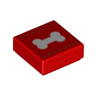 Tile 1 x 1 with White Bone print