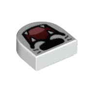 Tile 1 x 1 Half Circle with Snout, Open Mouth, Fangs print