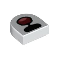 Tile 1 x 1 Half Circle with Black Snout, Open Mouth print