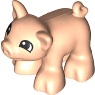 Duplo Animal Pig, Short, Semi-Circular Eyes Print