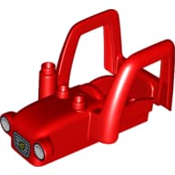 Duplo Car Body Tractor with 2 Studs, Exhaust Pipe with Grill with Leaf, and White Headlights print