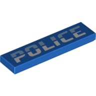 Tile 1 x 4 with 'POLICE' Print