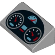 Slope 30° 1 x 2 x 2/3 with Dashboard, Speedometers Print