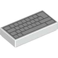 Tile 1 x 2 with Computer Keyboard with No Letters Print