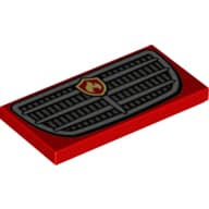 Tile 2 x 4 with Grille with Fire Logo Print