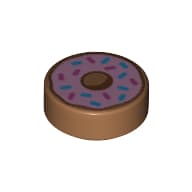 Tile Round 1 x 1 with Pink Donut print