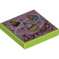 Tile 2 x 2 with Cupcake Snow print