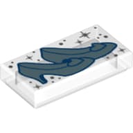 Tile 1 x 2 with Sand Blue Shoes print