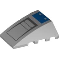 Wedge Curved 4 x 4 No Top Studs with Blue/Dark Bluish Grey Shapes Print