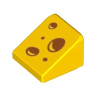 Slope 30° 1 x 1 x 2/3 (Cheese Slope) with Cheese Holes print