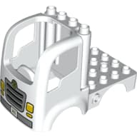 Duplo Car Body Truck 4 x 4 Flatbed with 4 Top Studs and Headlights and Grille Print