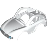 Duplo Car Body 6 x 10 x 3 with Two Studs at Back with Headlights and Grille Print