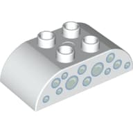 Duplo Brick 2 x 4 Curved Top and Bubbles Print