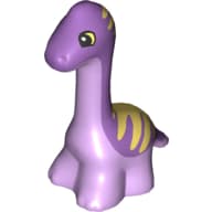 Duplo Dinosaur Diplodocus Baby with Medium Lavender Top, Bright Light Yellow Stripes print