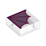 Tile 1 x 1 with Lavender Bat Wing Print