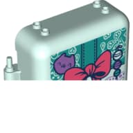 Pod, Square 3 x 8 x 6 2/3 [Male] with Coral Bow Tie print