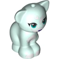 Animal, Cat, Sitting with Dark Turquoise Eyes, Black Nose and White Markings Print