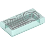 Tile 1 x 2 with White Keyboard print