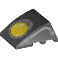 Wedge Curved 4 x 3 No Studs, with Yellow headlight print