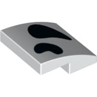 Slope Curved 2 x 2 x 2/3 with Black Dalmatian Spot print