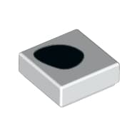 Tile 1 x 1 with Black Dalmatian Spot print