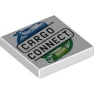 Tile 2 x 2 with 'CARGO CONNECT' print