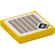 Tile 2 x 2 with Skuttlebug and Barcode Print (Sticker)