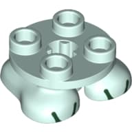 Feet, 2 x 2 x 2/3 with 4 Studs on Top and Dark Green Toes Print