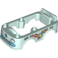 Duplo Car Body, Camper / Bus 6 x 10 x 2 with Flowers, Headlights, Fender Print