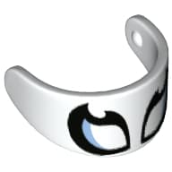 Headwear Accessory Visor For Standard Helmet with Curved Eyes Print