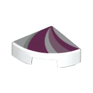 Tile Round 1 x 1 Quarter with Dark Pink/Bright Pink Shapes print