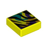 Tile 1 x 1 with Rainbow Colors, Black Stripes print