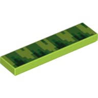 Tile 1 x 4 with Green Pixelated Greenery print