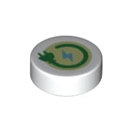 Tile Round 1 x 1 with Green Plug on Bright Green Background print