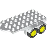 Duplo Trailer Flatbed 4 x 8 with Hook and 4 Vibrant Yellow Wheels
