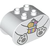 Duplo Brick 2 x 4 x 2 Rounded Ends with Polar Bear Body and Ice Cream Print