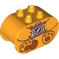 Duplo Brick 2 x 4 x 2 Rounded Ends with Lion Body Holding Camera Print