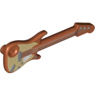 Musical Instrument Guitar Electric with Tan Board, Silver Strings print